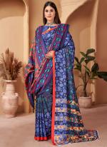 Pasmina Multi Colour Casual Wear Printed Saree